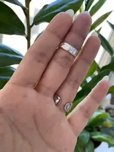 XIYANIKE de Plata de Ley 925 abierto de oro anillos para las mujeres Irregular calado geométrico de la fiesta de cumpleaños de accesorios, regalos, joyería