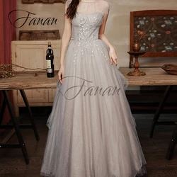 Glittery O-Neck A-Line Wedding Dresses Handmade Beading Backless Organza Modern Sleeveless Bridal Gown vestidos de novia платье