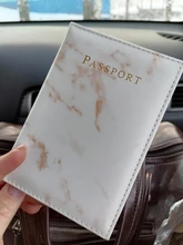 Funda de pasaporte para hombre y mujer, de cuero sintético, estilo de mármol, tarjetero de viaje, porta pasaporte, paquete, BILLETERA, bolso