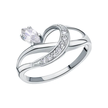 

Silver ring with cubic zirconia sunlight sample 925