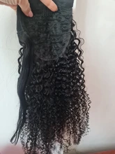 Coleta de pelo rizado Afro, cabello humano Remy brasileño con cordón, coleta Ombre, extensiones de cabello