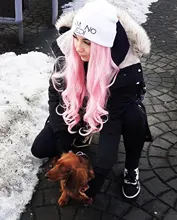 Yomagic-pelucas frontales de encaje sintético para mujer, color rosa Pastel, fiesta, fibra resistente al calor, sin pegamento, con pelo de bebé