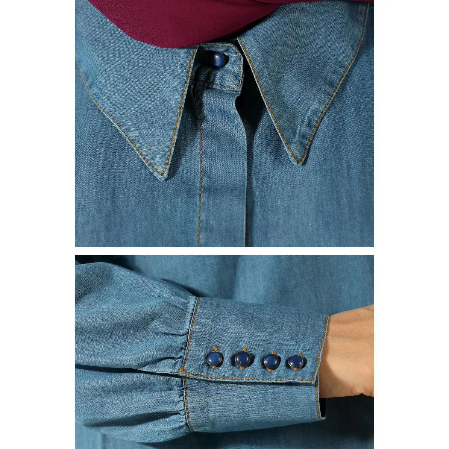Джинсовая туника со скрытыми пуговицами