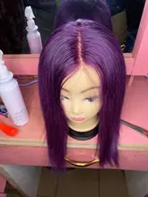 Malaika-peluca recta con corte Bob, pelucas de cabello humano con encaje frontal, 13x4, rojo y azul, brasileño, prearrancado, 180% Remy, pelucas de cabello humano