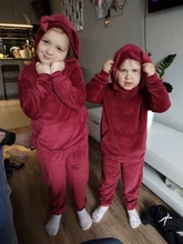 Conjunto de ropa con capucha de terciopelo para bebés y niños, chaqueta abrigo para niños, pantalones, trajes deportivos, chándales, ropa para niños pequeños