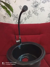 LEDEME-grifo de cocina giratorio de un solo orificio, mezclador de agua de goma de 360 grados, color blanco y negro, L4199