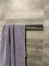 Accessories Towel-Holder Wall-Mounted Washroom Black Aluminum Square Space Single