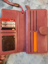 Billetera de piel auténtica para mujer, Cartera de lujo, bolso largo, tarjetero