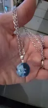 Collar con colgante de Luna y Bola de resina transparente para mujer, collar con cadena de nubes azules y blancas, regalos de joyería para niña