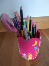 Niños educativo DIY artesanía Tangram bloque Kit lindo creativo hecho a mano pluma contenedor lápiz DIY titular de la artesanía para niños juguete Kits