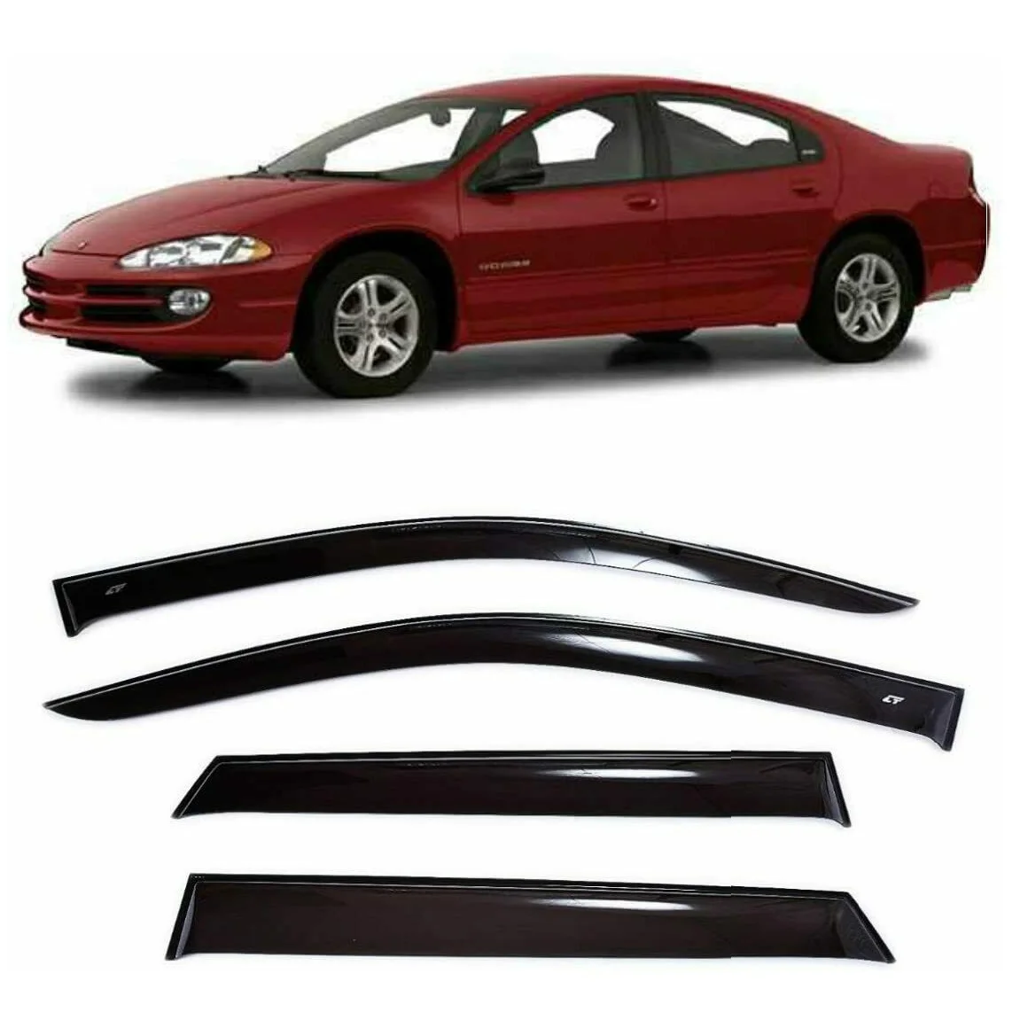 Дефлекторы окон Cobra Tuning D20398 на авто Dodge Intrepid 2 II Sd Sedan 1998-2004 4 шт./комп. ветровики от