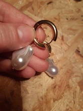Circle Earrings Women Jewelry Earclip Punk Gold Vintage Baroque Round Pearl A14257 High-Imitation