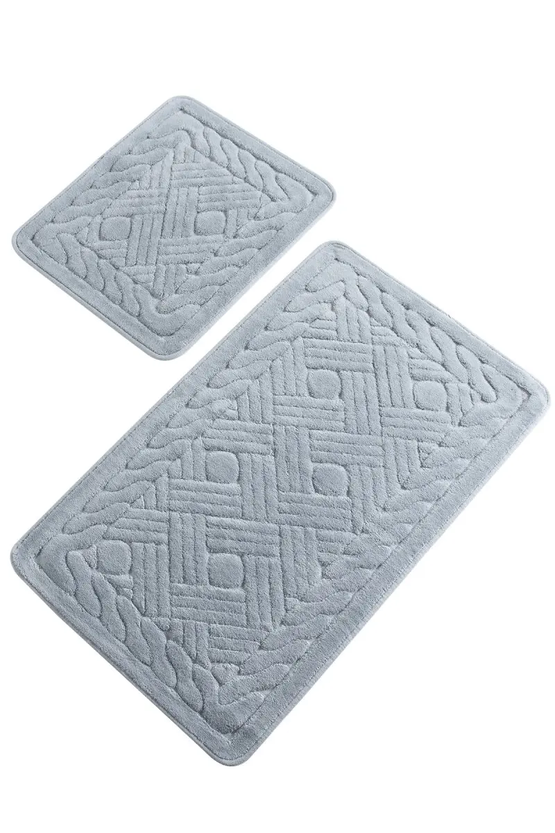 

Bath Mats Non Slip Anti Mould Mats Non Slip Anti Mould Daniel Blue Cotton 2'Li Set 60X100 Cm -50X60 Cm