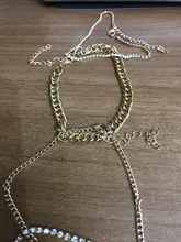 17KM-tobillera de cristal multicapa para mujer y niña, cadena gruesa dorada, pulsera para tobillo, joyería para pierna