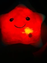 34CM Creative Toy Luminous Pillow Soft Stuffed Plush Glowing Colorful Stars Cushion Led