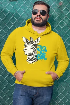 

Angemiel Wear Just Be Cool Zebra Yellow Men 'S Hooded Sweatshirt