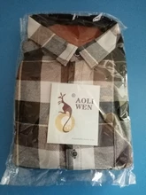 Aoliwen-camisa cálida de invierno para hombre, camisa con estampado de moda gruesa de terciopelo, camisa a cuadros de manga larga, Camiseta tipo vestido sizeL-5XL