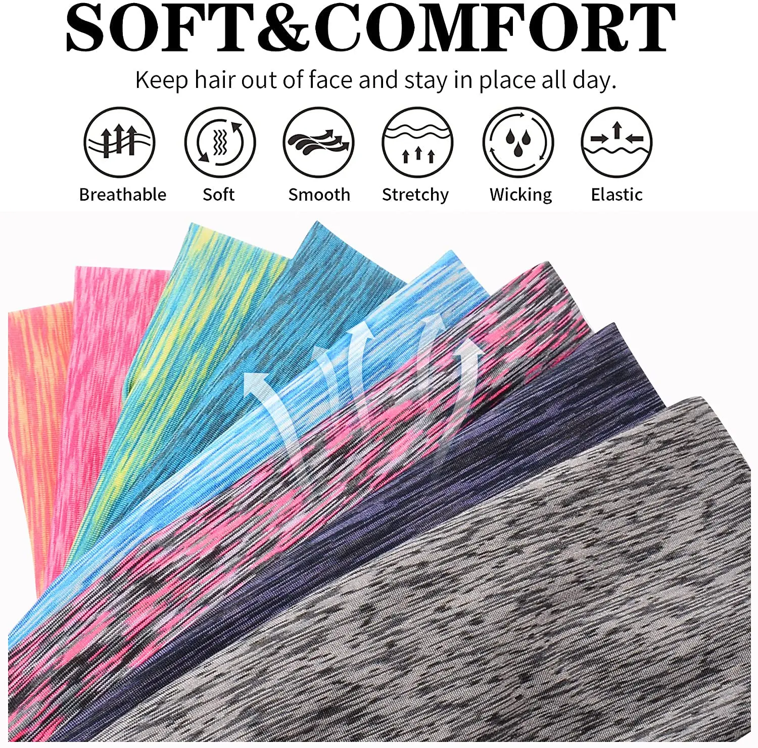 Sports Headbands for Men & Women – Elastic Sweatbands for Yoga & Workouts 6