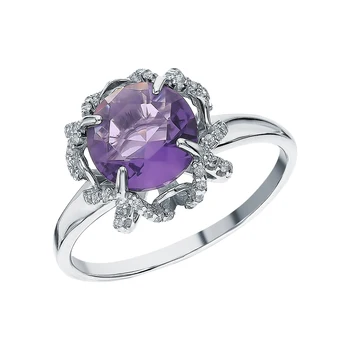 

Silver ring with cubic zirconia sunlight sample 925