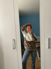 2020 de moda de leopardo de las mujeres suéter otoño invierno de las señoras o-cuello de manga completa Casual de mujer jerseys de gran tamaño