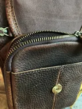 Crazy Horse-bandolera pequeña de cuero para hombre, bolsa cartuchera masculina de diseño multifunción con cinturón de viaje a la moda, 211-4-d