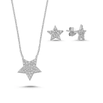

Angemiel 925 Sterling Silver Zircon Star Set-Rhodium Plated