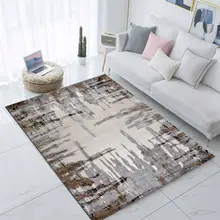 Серый коричневый Nordec скандинавские линии 3d печать Нескользящая микрофибра Гостиная декоративный современный моющийся коврик