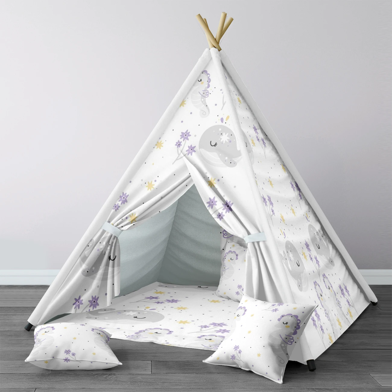 Детская игровая палатка Wigwam портативная крытая детские спальни белая морская