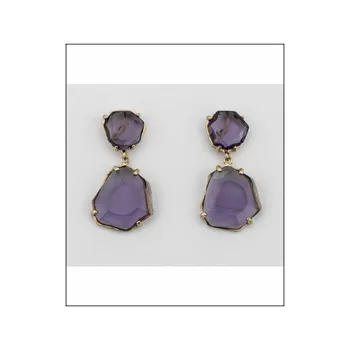 

Earrings Silver Plated Stone Amethyst Color LARRÉ SILVER