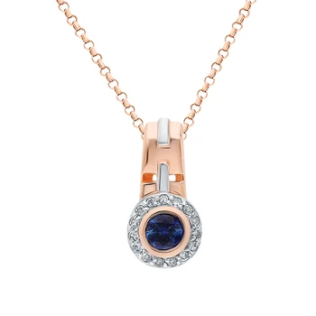 

Gold pendant with sapphires and diamonds sunlight sample 585