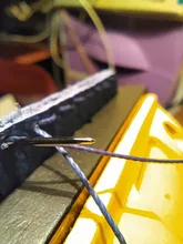Aguja de coser para manualidades, punta de prisma puntiaguda para bordar, cola dorada, ojo grande