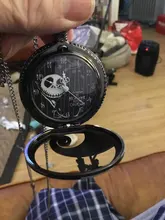 Reloj de bolsillo de plata/Negro/bronce para Navidad, película de Jack skeleton, Tim