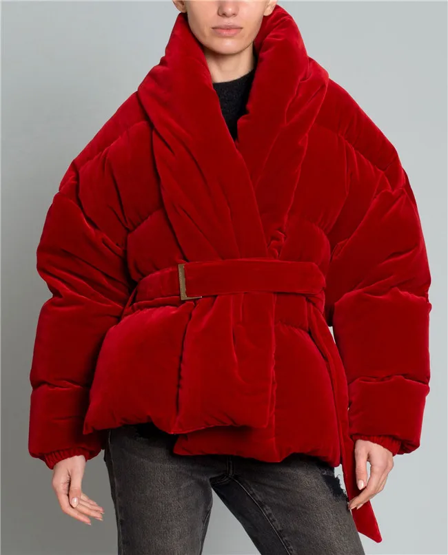 Obrix винтажная уличная Высокая мода женская Куртка Свободная модная велюровая с v-образным вырезом корейская мода ремень длинный рукав куртка для женщин