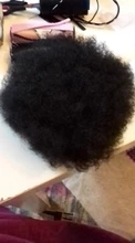 Alileader-moño de pelo rizado, extensiones de cabello sintético con pinza, coleta corta, coleta Afro esponjosa, moño para el cabello