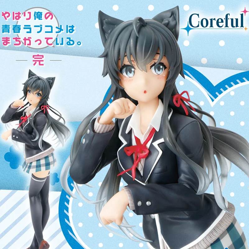

Фигурка из ПВХ juai, 20 см, оригинальная, Taito Coreful, душица, юкиношита, юкино, Nekomimi Seifuku Ver, модель куклы, игрушки