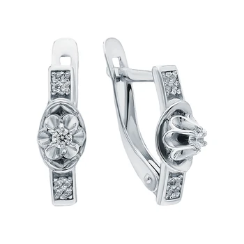 

Silver earrings with cubic zirconia sunlight sample 925 test