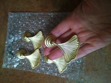 Cabinet Drawer Pulls-Knobs Furniture Dresser Wardrobe Cupboard Leaf Brass-Handles Gold