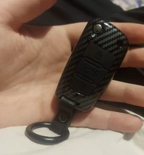 ABS Carbon fiber Silicone Car Key Cover Protector Case For Audi A3 A4 A5 C5 C6 8L 8P