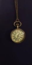 Reloj de bolsillo romano de bronce para hombre, colgante de cadena de cuarzo con números antiguos, 88 TT @ 88