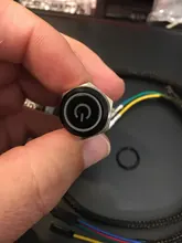 Interruptor de botón de Reinicio de Metal para PC, reinicio LED, 12mm, 16mm, 19mm, 22mm, con Cable de placa base de 60cm, interruptor de alimentación para PC