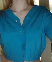 Muelle Verde pantalones abrigos 2020 flojo señoras corto de punto suéteres de manga larga botones V sólido cuello Cardigan para mujer nuevo