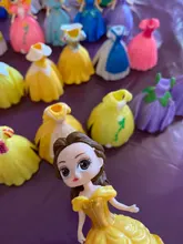 24 unids/set 5-8cm de princesa de Disney juguetes Snow White Sofía Belle Cenicienta Alice Anna dormir belleza vestido cambiante regalo