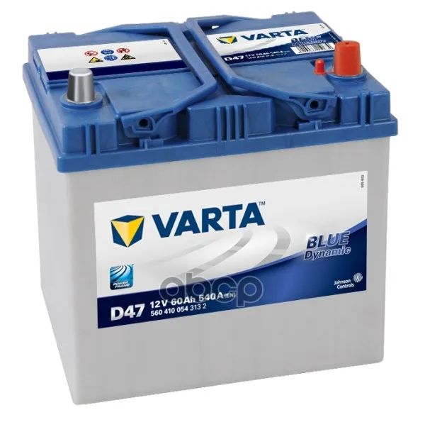 Battery Blue Dynamic 12v 60ah 540A 232х173х225 Polarity 0 Terminals 1 Mount B00(D47) Varta art. 560410054