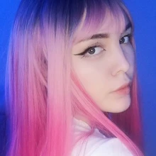 LOUIS FERRE negro Rosa rojo pelucas Cosplay largo recto Ombre peluca sintética con flequillo negro las mujeres Afro resistente al calor de fibra