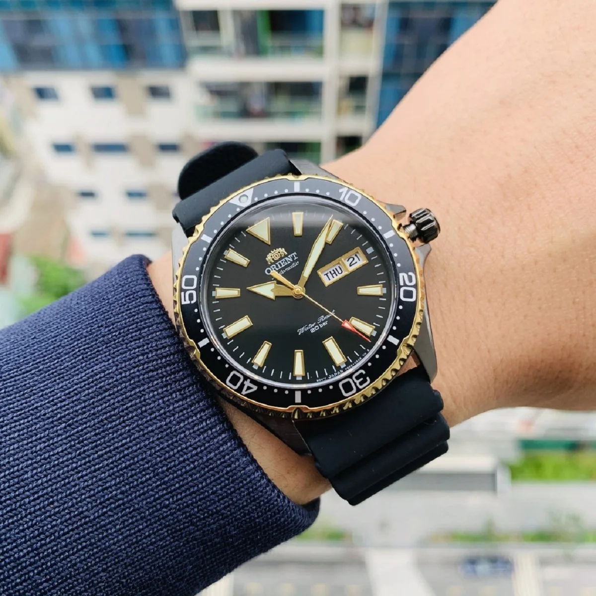 Orient Kamasu RA AA0005B Orologio subacqueo automatico da uomo RA AA0005B  vetro zaffiro quadrante nero cinturino in gomma 200m impermeabile|Sports  Watches| - AliExpress