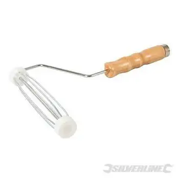 

Wire door roller with wooden handle Silverline, varnishing, Pitturazione