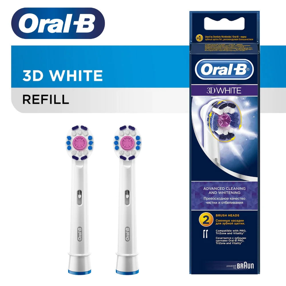 Testine Originali Per Spazzolino Orale B Alimentate Da Testine Di Ricambio Professionali Braun 3D Bianche Per Spazzolini Elettrici Oral B