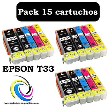 

Epson T33 Pack 15 XP530 XP540 XP630 XP640 XP635 XP645 XP830 XP900 XP7100 XP-530 XP-540 XP-630 XP-635 XP-640 XP-645 XP-830 XP-900