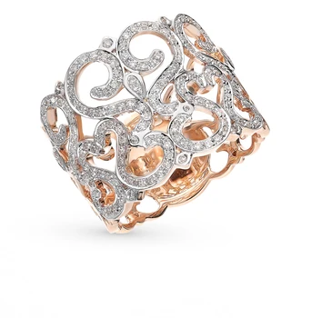 

Gold ring with diamonds sunlight sample 585 test