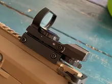 Mira telescópica de 20mm para rifle, óptica de caza, reflejo holográfico de punto rojo, mira Táctica de 4 retículas, mira de colimador